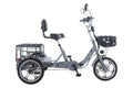 Triciclo elétrico dobrável de carga, 48V 400W, com pneus de 16 polegadas, ideal para idosos.