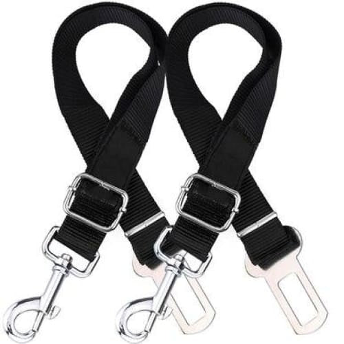 Conjunto de 2 coleiras de segurança para cães, com conector para cinto de segurança de carro/SUV, ajustáveis.