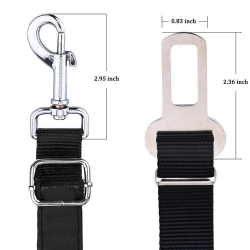 Conjunto de 2 coleiras de segurança para cães, com conector para cinto de segurança de carro/SUV, ajustáveis.
